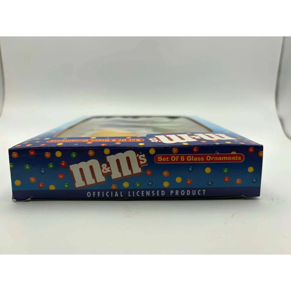 M&M's Kurt S Adler Set of 6 Glass Ornaments Multicolor Candy Christmas MM0106